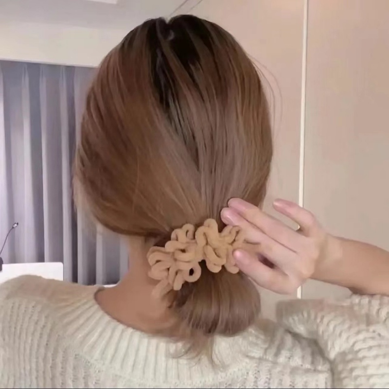 Set 108 Dây Buộc Tóc Lông Nhung Co Giãn Thời Trang Thu Đông