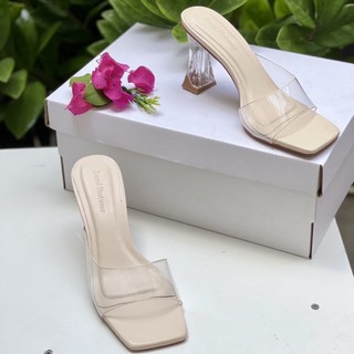 Dép cao gót nữ quai trong, gót mica 9p - guốc cao gót quai ngang jmfw a10-272