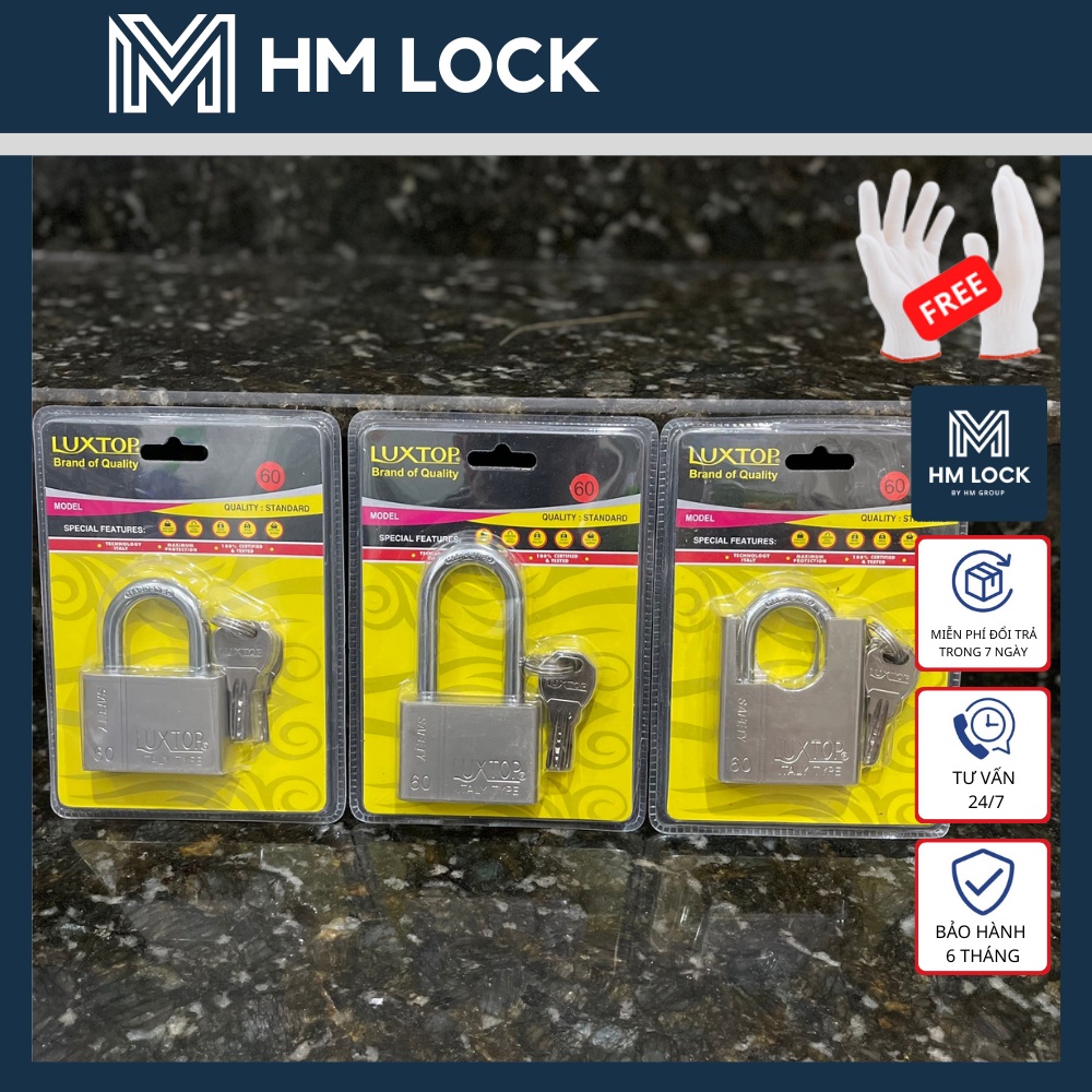 Ổ KHOÁ CỬA AN TOÀN CHỐNG CẮT 40, 50, 60, 70MM LUXTOP 4 CHÌA MUỖNG - HÀNG CHÍNH HÃNG - HM LOCK