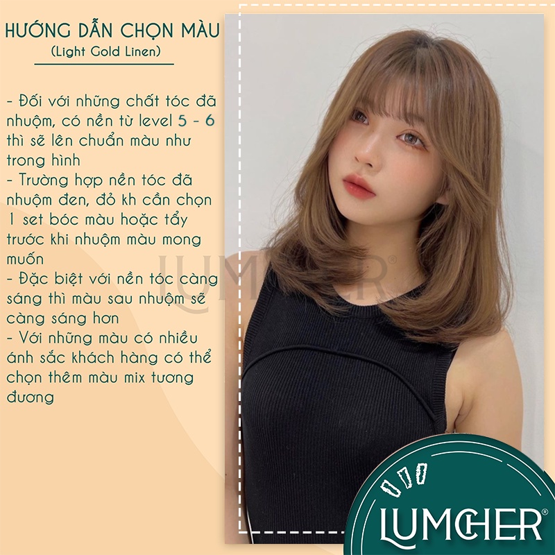 Thuốc nhuộm tóc Vàng Nhạt kèm tẩy tại nhà chính hãng LUMCHER LC01 Lumcherhair,Lumcherhairs