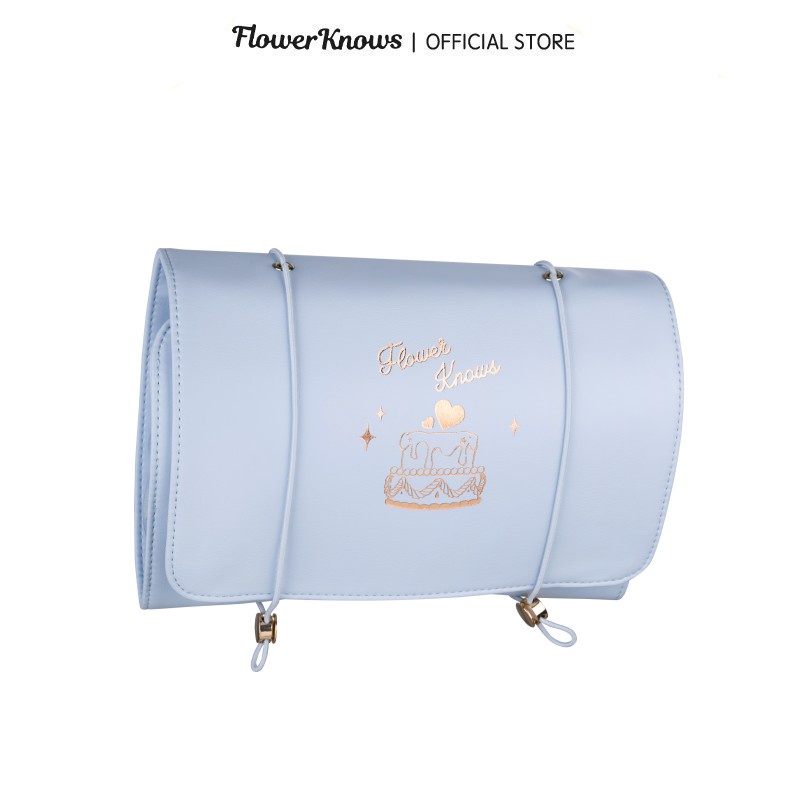 Túi đựng mỹ phẩm trang điểm FLOWER KNOWS chất liệu da PU họa tiết xinh xắn tiện lợi