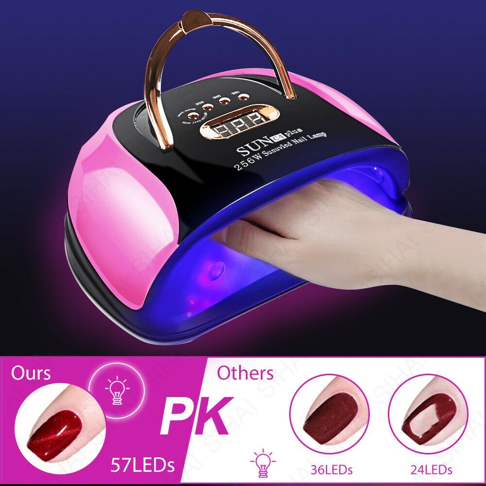 ❤#Beauty/Mã』❤ Đèn LED Hong Khô Móng Tay Sun C4 Plus 256W UV 57 Tốc Độ Cao 4 Tốc Độ Hẹn Giờ