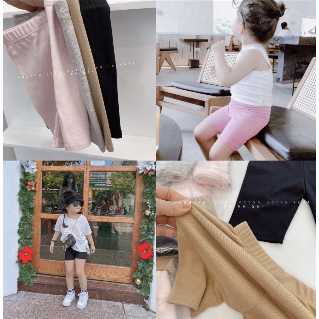 Quần legging đùi cho bé FUHA, quần đùi chất liệu cotton thấm hút mùi hôi phù hợp bé 8 kg đến 22kg
