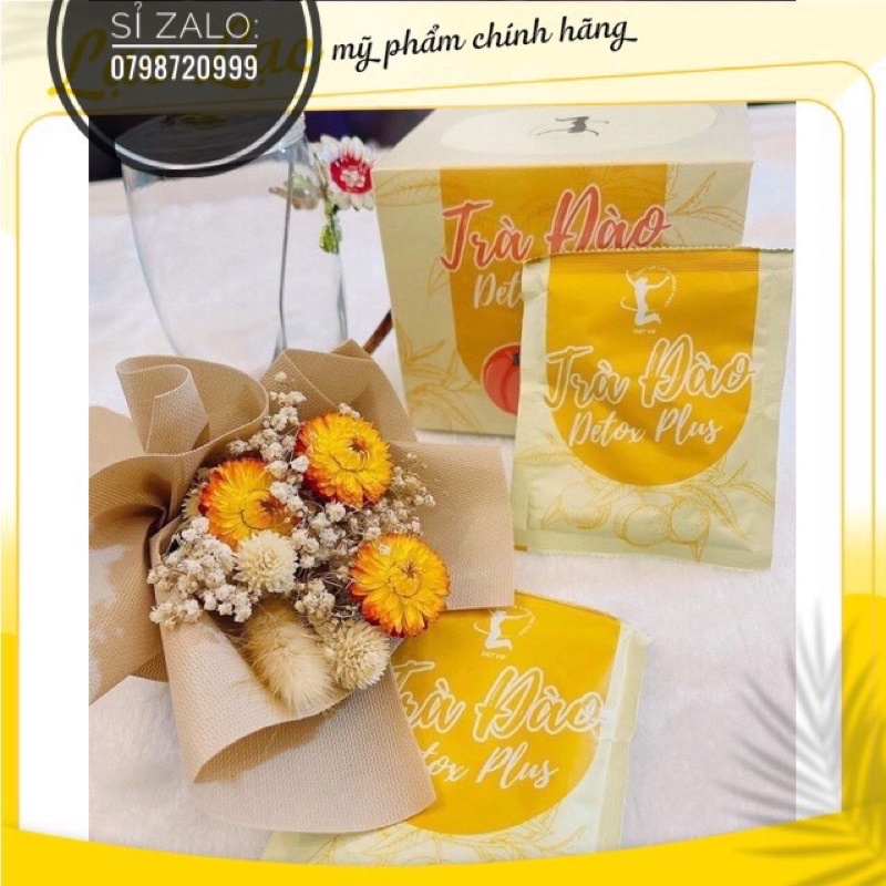 Trà Đào Giảm Mỡ Bụng Giảm Béo Detox plus Trà đào giảm cân hiệu quả