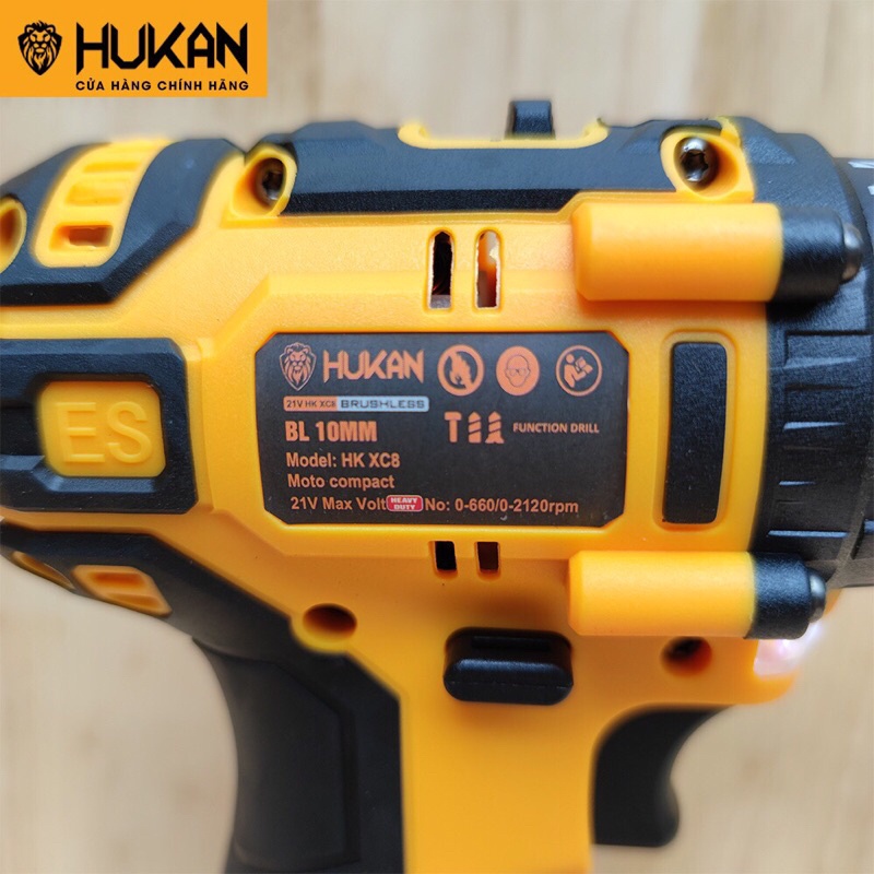 Máy khoan pin 3 chức năng siêu mạnh Hukan HK-XC8 không chổi than thế hệ mới 2023 new 100% nhỏ gọn bền bỉ