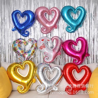 Bong Bóng Kiếng Trái Tim Móc Rỗng Kiểu Trang Trí Valentine Tình Nhân Love Ngày Cưới