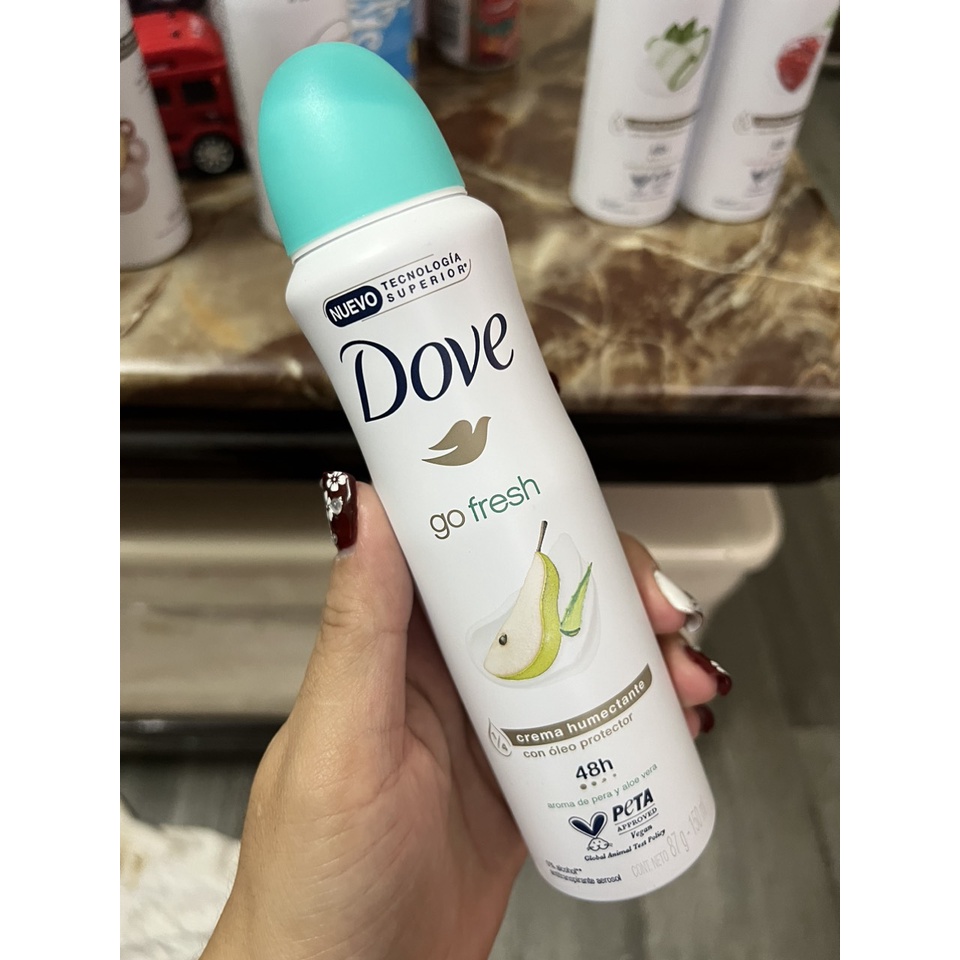 Xịt khử mùi nữ Dove ngăn ngừa mồ hôi và khô thoáng vùng da dưới cánh tay 150ml Châu Âu