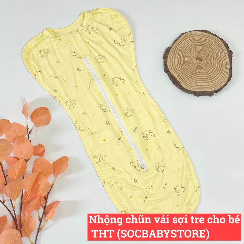 Nhộng chũn cho bé vải sợi tre THT co giãn mềm mịn thoáng mát cho bé