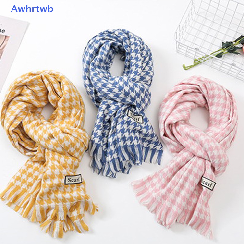 Khăn Choàng Cổ Cashmere Họa Tiết Sọc Ca Rô Đen Trắng Thời Trang Thu Đông Cho Nữ Mới