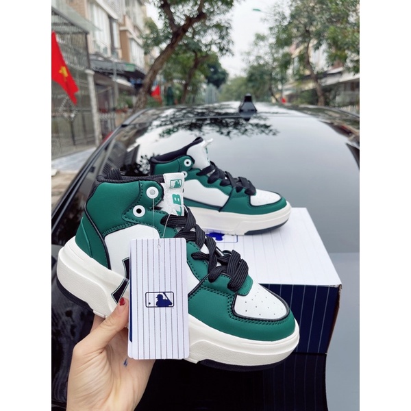 Giày thể thao sneaker mlb liner, giày sneaker mlb xanh lá cổ cao bản cao cấp ảnh thật