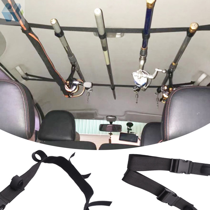 Set 2 Dây Đai Giữ Cần Câu Cá 5 Ngăn Tiết Kiệm Không Gian Trên Xe Hơi