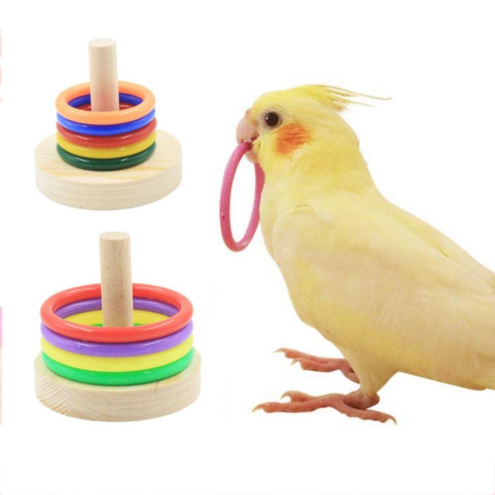 AARON1 Đồ Chơi Tương Tác Bằng Gỗ Nhiều Màu Sắc Cho Vẹt