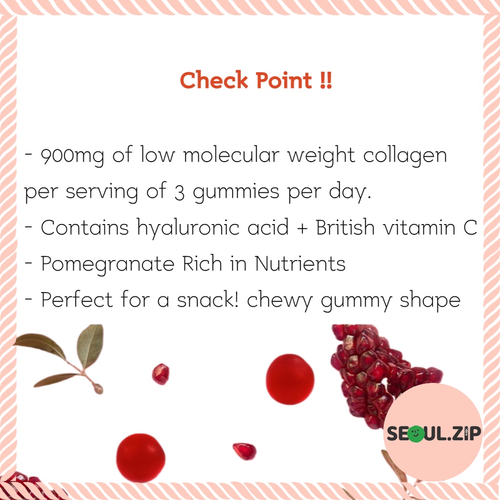 Kẹo Dẻo Gummy Boto Collagen Vị Lựu Hàn Quốc 90g