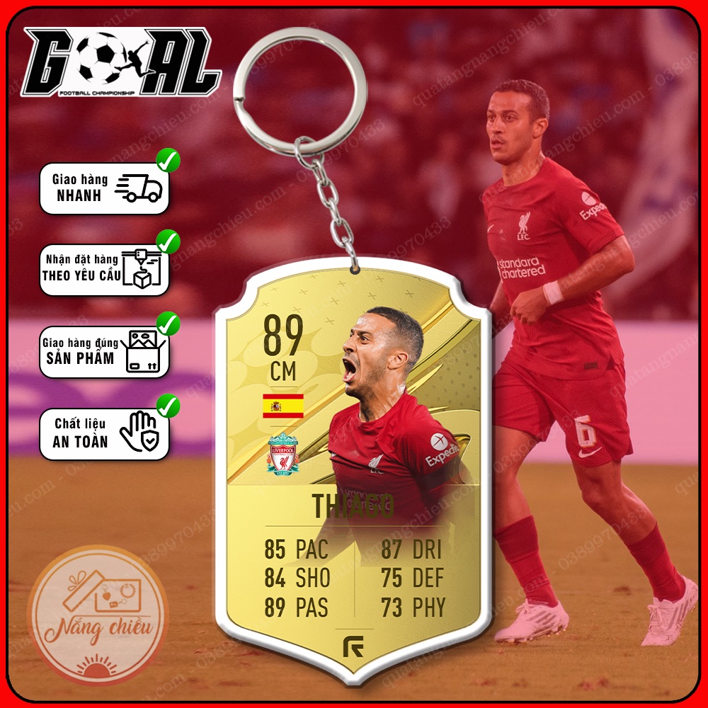 Thiago -  cầu thủ bóng đá chuyên nghiệp - Móc khóa thẻ bóng đá[9561-9564]