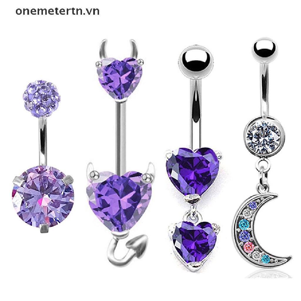 Khuyên Rốn Hình Bướm Và Trái Tim Đính Đá Zircon Gợi Cảm