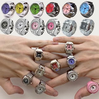 Nhẫn Đồng Hồ Thạch Anh Co Giãn Cổ Điển Phong Cách Punk Hip hop Làm Quà Tặng Trang Sức Cho Cặp Đôi
