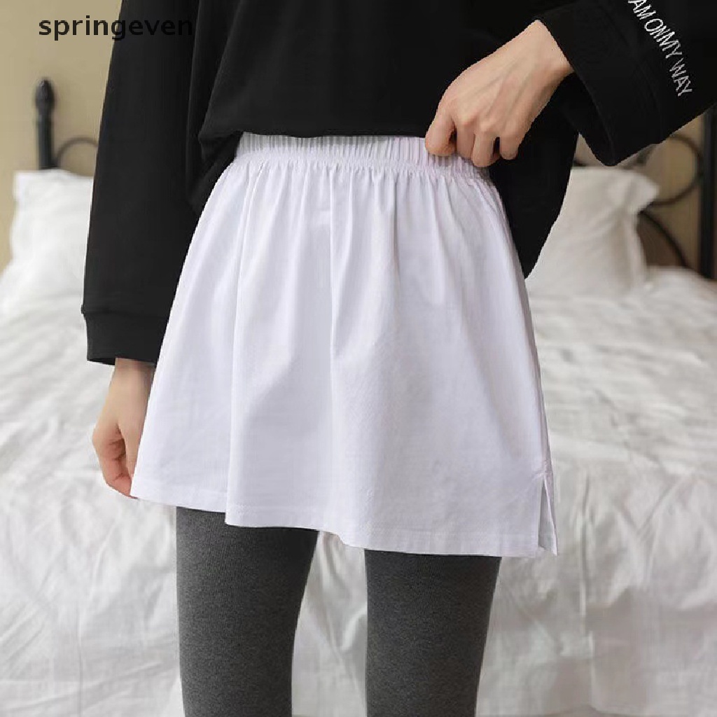 Chân Váy Mini Lưng Cao Co Giãn Màu Trơn Phong Cách Mới Cho Nữ