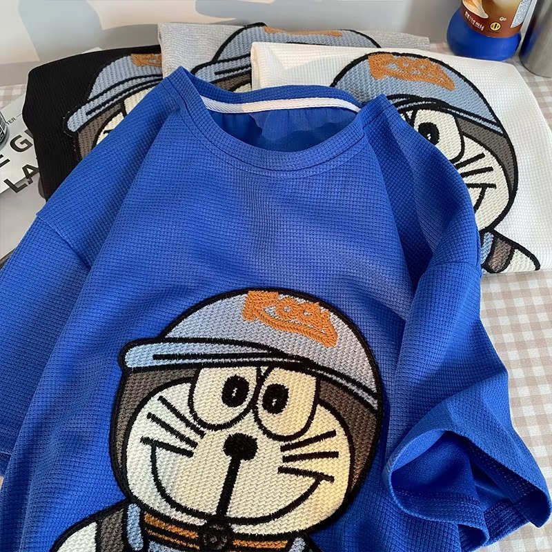 Áo Thun Tay Ngắn Cổ Tròn In Họa Tiết Hoạt Hình Thời Trang Mùa Hè Cho Nam