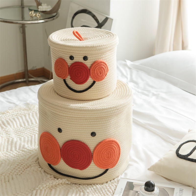 Giỏ Đựng Quần Áo / Đồ Chơi Họa Tiết Hoạt Hình Có Nắp Đậy Sáng Tạo Trang Trí Phòng Khách / Phòng Ngủ