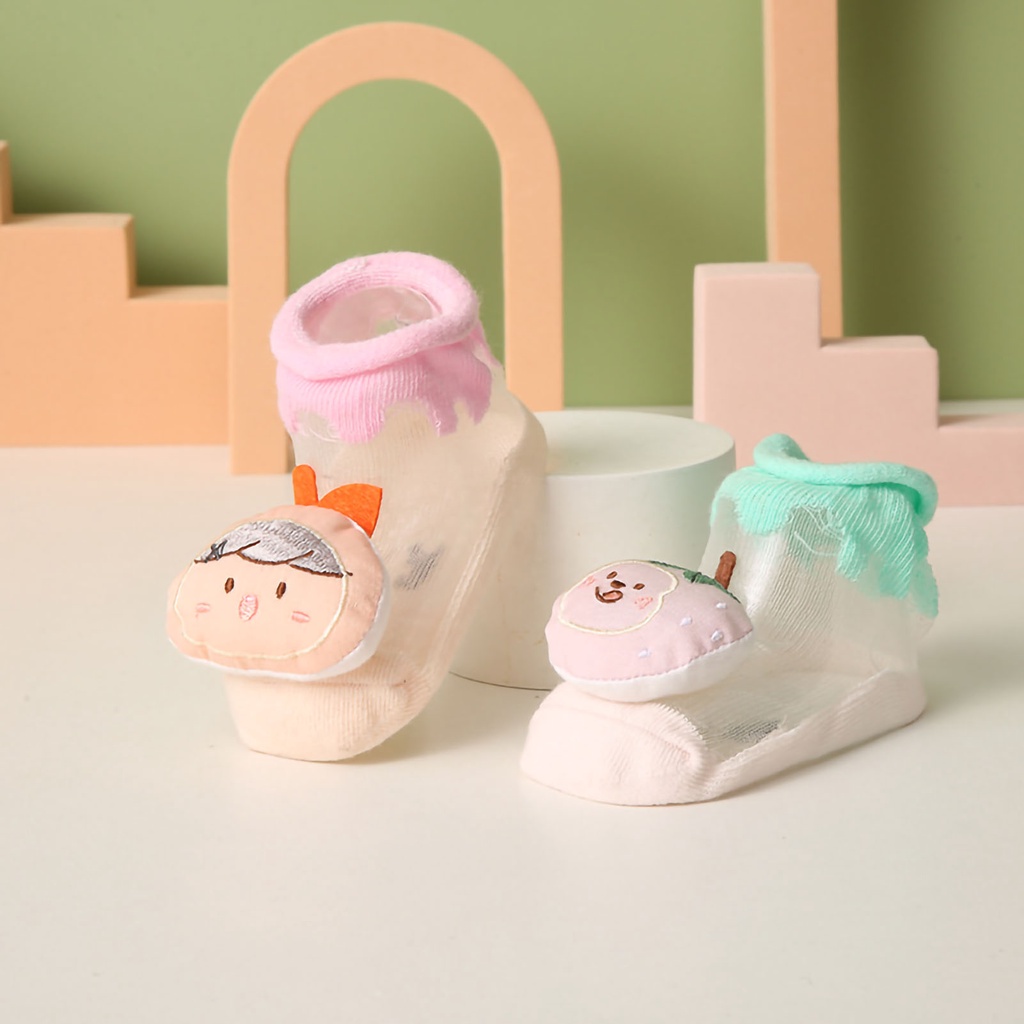 Babyfair Vớ Mắt Cá Chân Cho Bé Cotton Chống Trơn Trượt Hoạt Hình Siêu Mỏng Dễ Thương Sơ Sinh