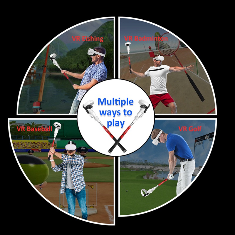 1 Tay Cầm Màu Đen Chuyên Dụng Cho Kính Thực Tế Ảo Oculus Quest 2 VR Golf Club