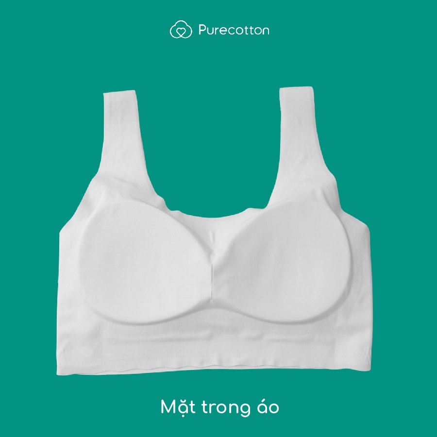 Áo lá học sinh không viền Purecotton chất liệu cotton cao cấp Miu Bra PC100