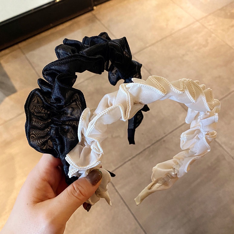 [Magpie] Băng Đô Nơ Cài Tóc Rửa Mặt Bằng satin Bản Rộng Màu Đỏ Phong Cách retro Hàn Quốc