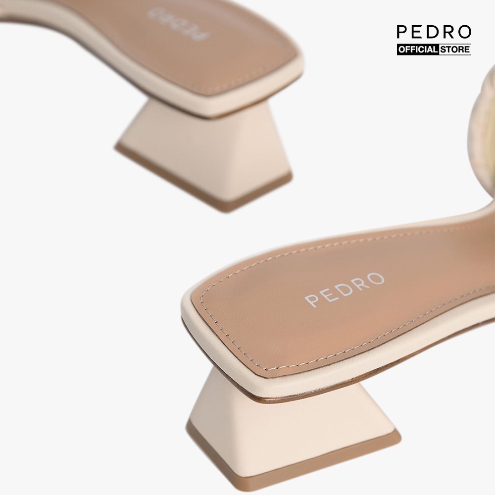 PEDRO - Giày mules cao gót nữ quai ngang hở mũi Ruched PW1-26480061-05