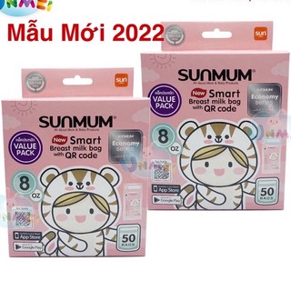 Túi Trữ Sữa 250ml Sunmum Thái Lan ( Hộp 50 Túi) 3 Khoá Zip, Túi Mềm Dai Không Rách Không Bục