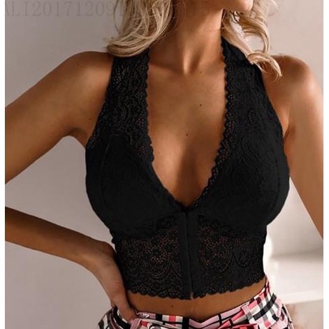 Áo Ngực Thể Thao Phối Ren Plus Size Cho Nữ