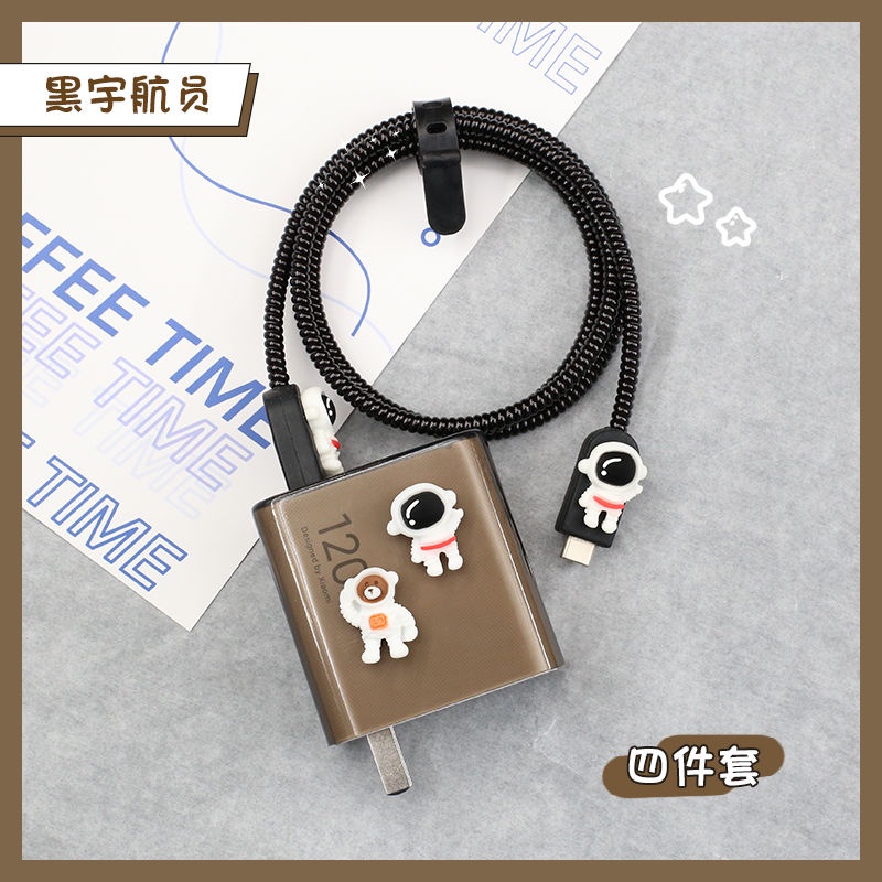 Ốp Điện Thoại Họa Tiết Hoạt Hình Có Dây Quấn Bảo Vệ Cáp Sạc USB Cho Xiaomi 13pro Redmi 12pro