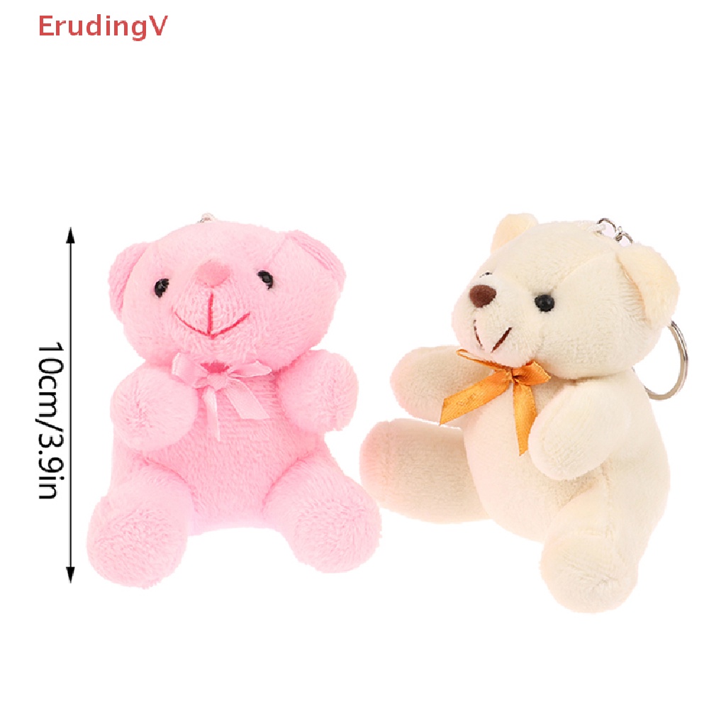 Gấu Teddy Nhồi Bông 10CM Mềm Mại Treo Móc Khóa / Túi Xách Trang Trí Xe Hơi