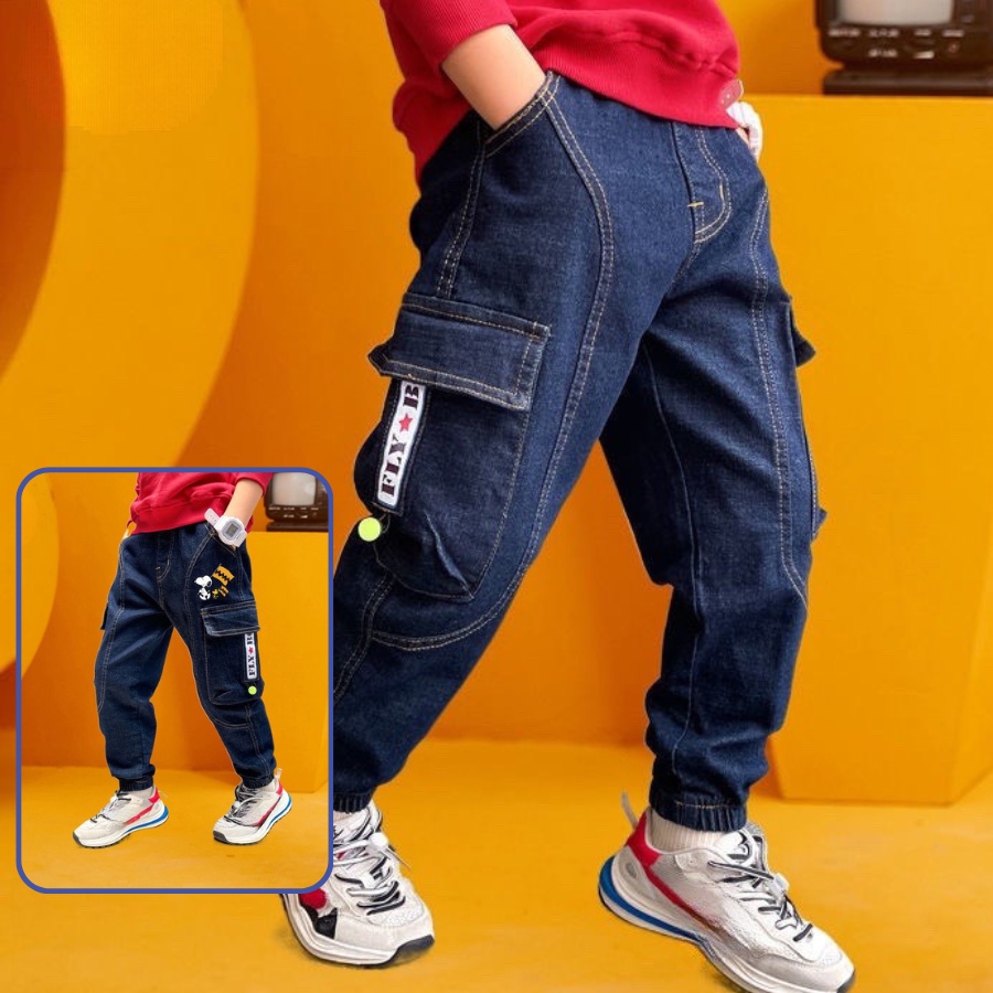Quần Jean Bò Túi Hộp Dành Cho Bé Trai Từ 20-50kg - LittleKidsT