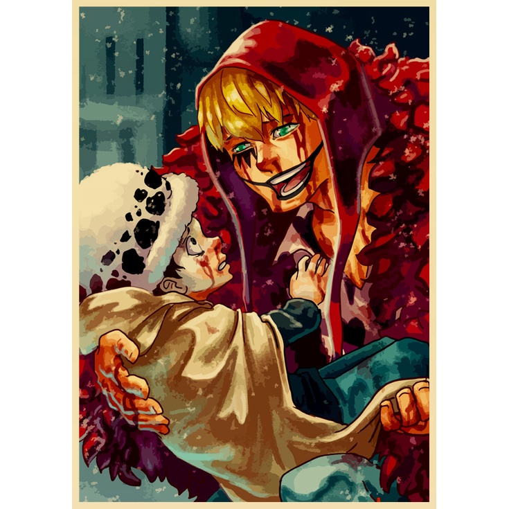 Onepiece nhật bản hot anime retro kraft áp phích giấy áp phích trang trí phòng áp phích trang trí tường áp phích