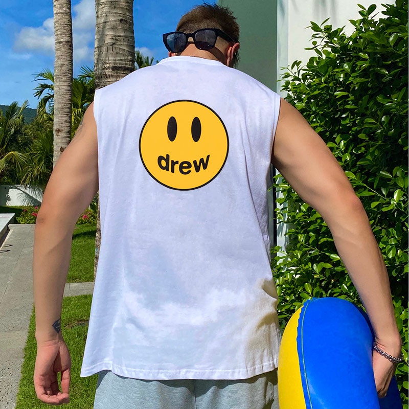 Áo Ba Lỗ In 5D DDREW Mặt Cười Siêu Hot, Cotton Khô Mát Mẻ Du Lịch Trẻ Trung Năng Động