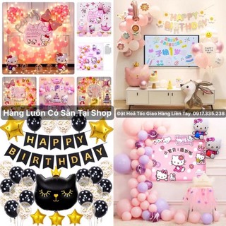 Set Bóng Hello Trang Trí Sinh Nhật Hello Kitty Backdrop Mẫu Mới Hot