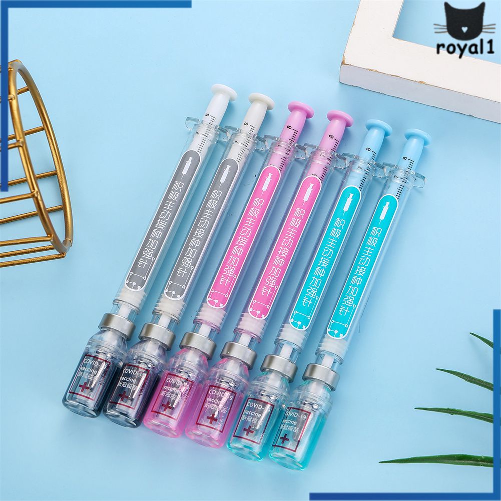 1/3/5 Cái Bút Gel Mô Phỏng Ống Tiêm Màu Đen 0.38Mm Văn Phòng Phẩm/Vaccine Signature Royal1.vn