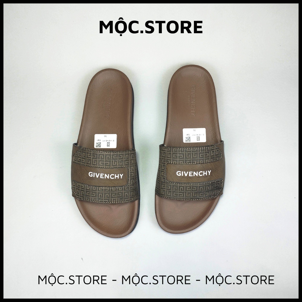 Dép Da Nam Gyvenchy , Dép Da Bò Nam, Dép Nam Quai Ngang , Dép Da Khắc Hoa Văn LazerĐế Cao Su Sang Trọng Êm Ái có BH