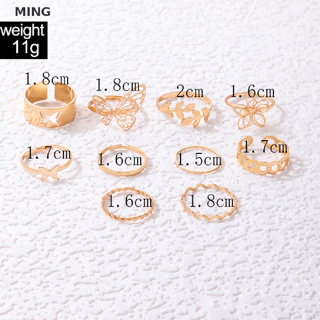 Ming Mới Bộ Nhẫn Bướm / Bông Hoa / Lá Xoắn Hình Học Đơn Giản TH