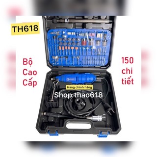 Bộ máy khoan mài cắt khắc mini đa năng kingpro 200w 150 chi tiết điều chỉnh 6 tốc độ