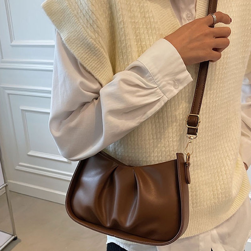 Túi Đeo Chéo Xếp Ly Thời Trang Dành Cho Nữ