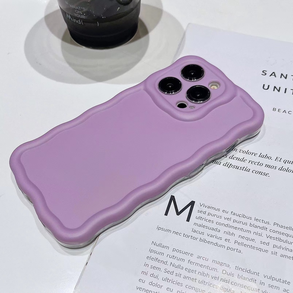 Ốp Điện Thoại IMD Khung Lượn Sóng Màu Macaron Cho iPhone 14promax 14Pro 13Promax 12Promax