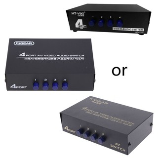 4 Port AV  Video RCA 4 Input 1 Output Switcher Switch Selector Splitter Box