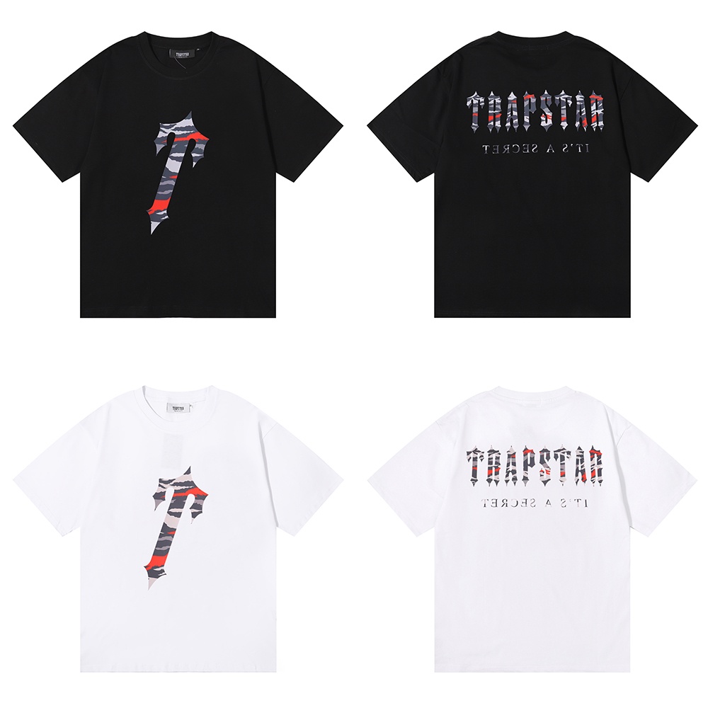 ❤ Áo Thun Cotton Ngắn Tay Dáng Rộng In Chữ Họa Tiết Rằn Ri Cá Tính Cho Cặp Đôi