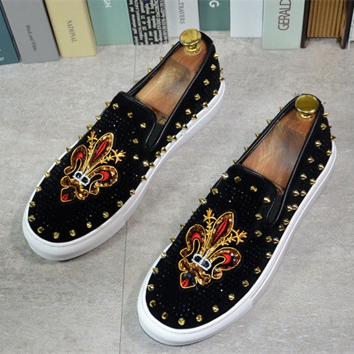 Giày Lười Đính Kim Cương Phong Cách Thời Trang Hàn Quốc 2023 Cho Nam