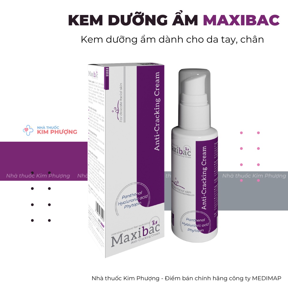 Kem dưỡng ẩm dành cho da tay, chân Maxibac PH5.5 Anti-Cracking Cream 60g - Chính hãng Medimap - Lọ màu tím