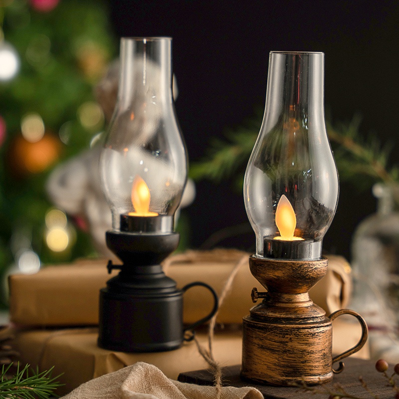 Đèn LED Điện Tử PP Trong Suốt Hình Nến Retro Sáng Tạo Trang Trí Bàn / Quán Bar