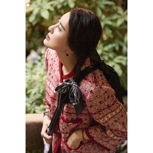 ÁO TWEET VIỀN ĐỎ NHUNG