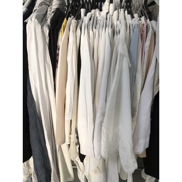 Sơmi Trắng học sinh, công sở Size SM chất thô, xô, voan (đủ loại)