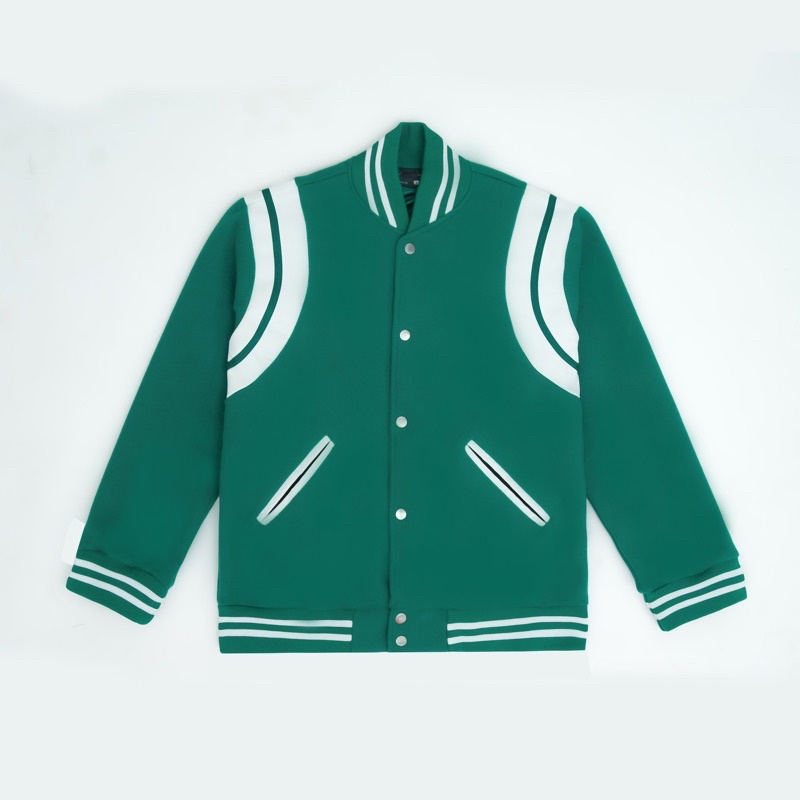 Áo khoác Bomber Varsity Teddy Đỏ, Xanh chất nỉ dạ 2 lớp có lót dù BOTEE